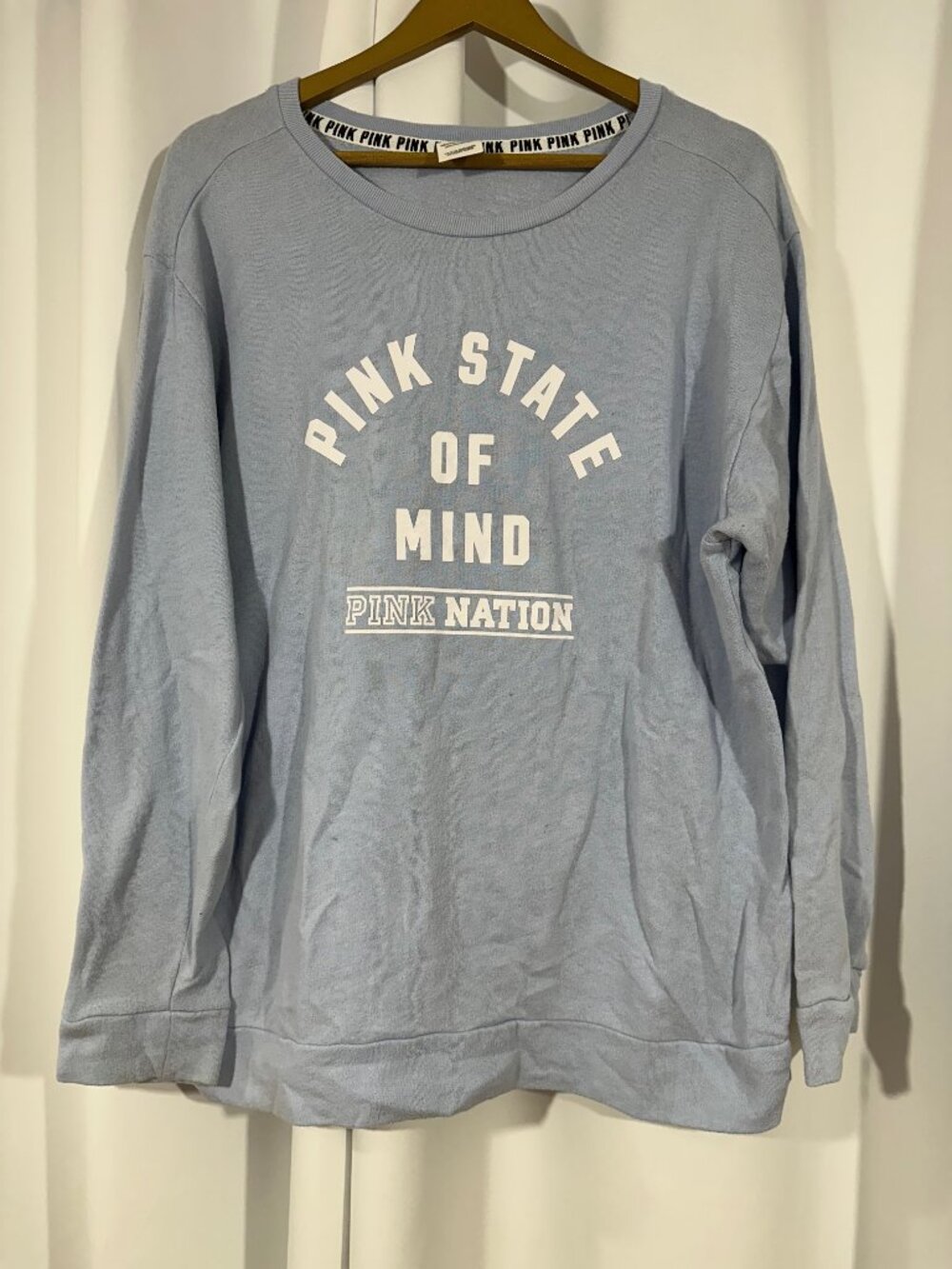 PINK Victoria's Secret Pink State of Mind Blue Sweatshirt Size Large
